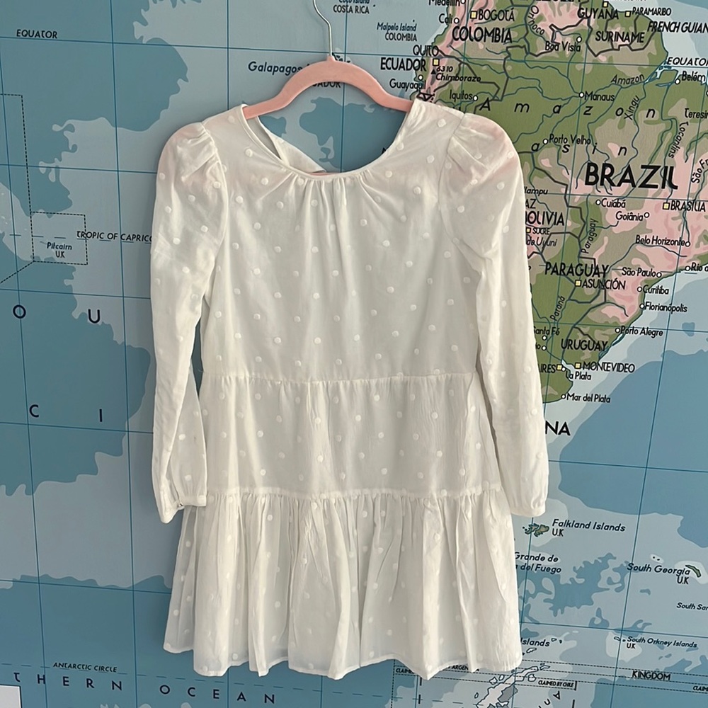 GB girls beautiful white spotted dress!